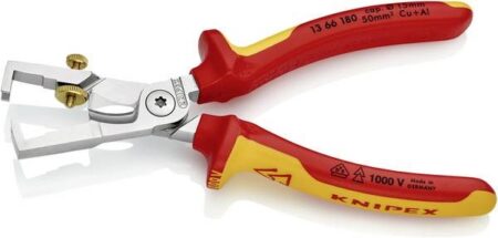 Изолирани Клещи за оголване на кабели 180 мм / KNIPEX 1366180 / 6