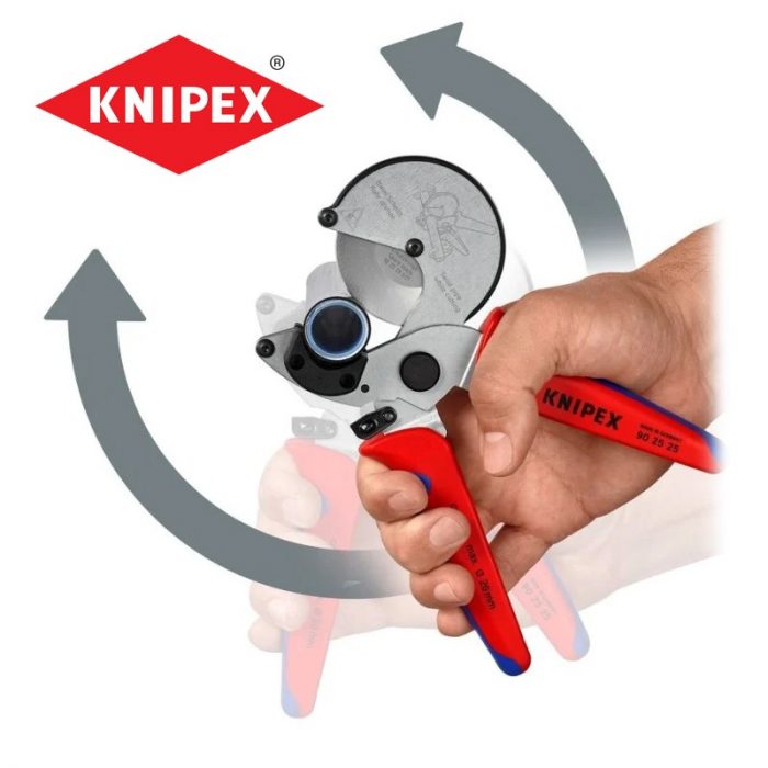 Клещи тръборез за пластмасови / композитни тръби / KNIPEX 90 25 25 / 8