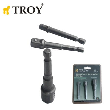 Комплект адаптори за вложки 3 части 1/4“, 3/8“, 1/2“ / TROY 26132 / 2