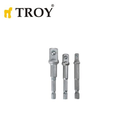 Комплект адаптори за вложки 3 части 1/4“, 3/8“, 1/2“ / TROY 26132 / 1