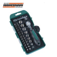 Комплект гедоре тресчотка с вложки и битове 38 части / Mannesmann M 29891 /