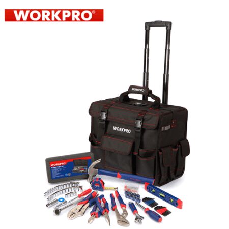 Комплект инструменти в чанта на колелца, 86 части + 90бр винтове / Workpro W009029 / 2