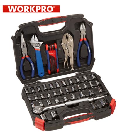 Комплект инструменти в куфар 52 части / Workpro W003020 / 3
