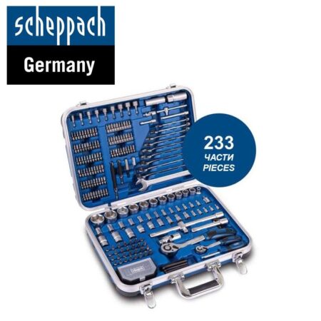 Комплект инструменти в куфар / Куфар с инструменти 233 части Scheppach TB235 / 5909320900 / 2