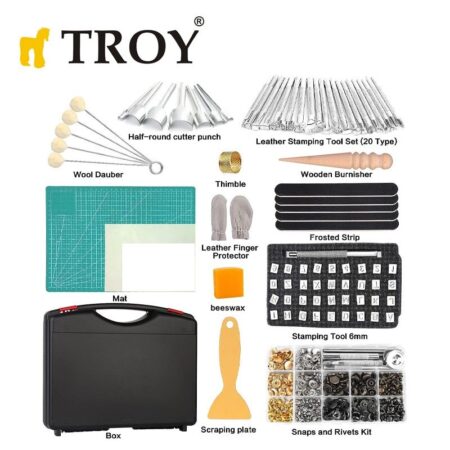 Комплект инструменти за обработка на кожа 273 части / Troy 90018 / 4