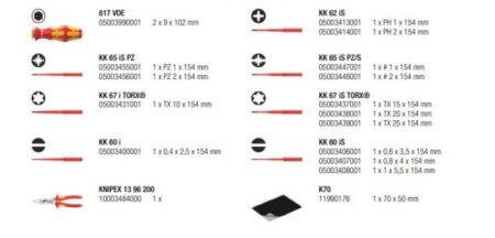 Комплект изолирани отвертки и Клещи Knipex за електричари, 17 части 5