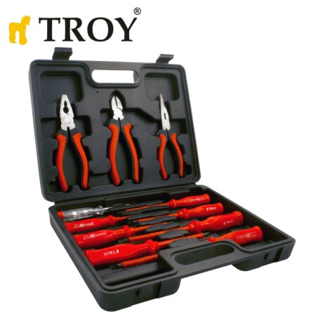Комплект професионални клещи и изолирани отвертки, 11 части / Troy 22303 / 2