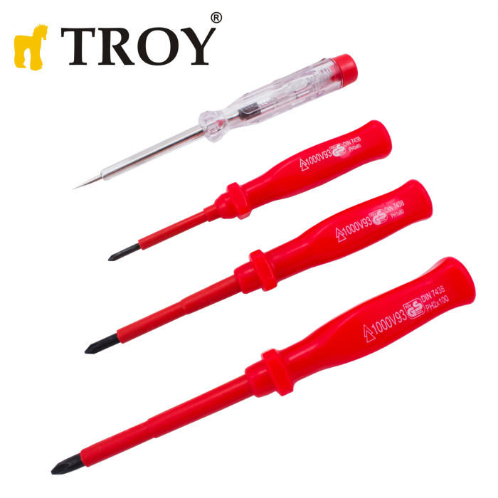 Комплект професионални клещи и изолирани отвертки, 11 части / Troy 22303 / 7