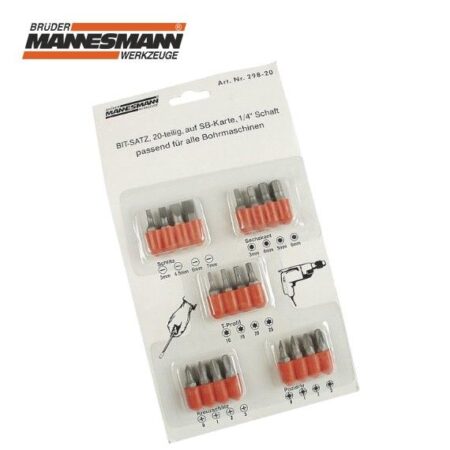 Комплект накрайници за отвертка, 20 бр / MANNESMANN 298-20 / 1