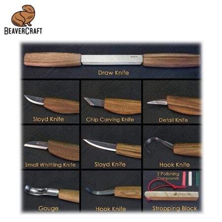 Kомплект ножове и длета за дърворезба 14 части / BeaverCraft S50X / 8