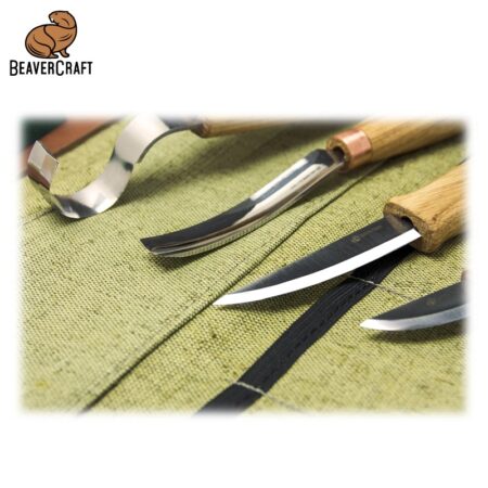 Комплект ножове за изработка на лъжици в брезентов калъф / BeaverCraft S43 / 4