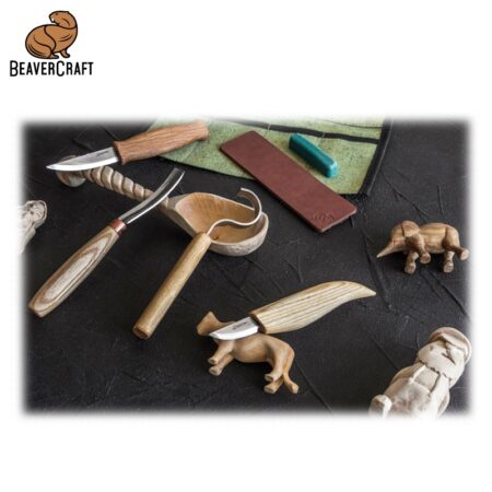 Комплект ножове за изработка на лъжици в брезентов калъф / BeaverCraft S43 / 5