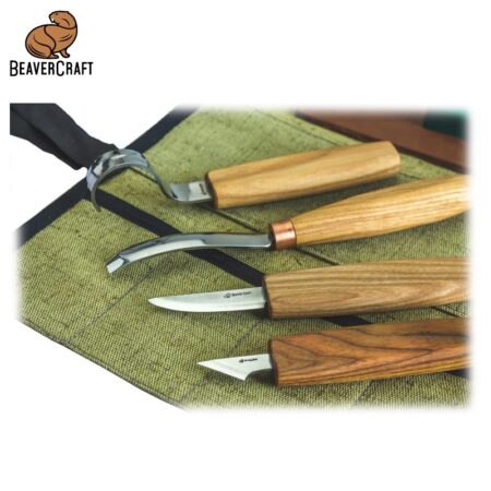 Комплект ножове за изработка на лъжици в брезентов калъф / BeaverCraft S49 / 5