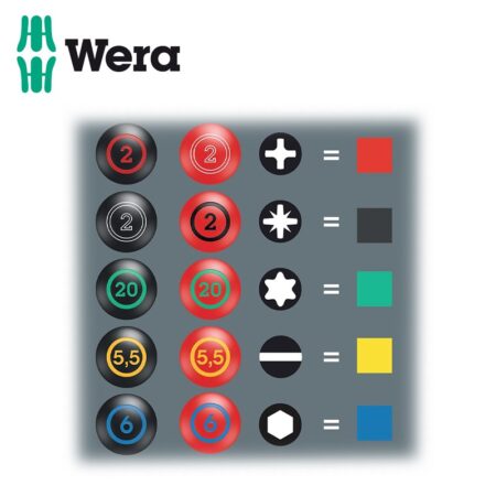 Комплект отвертки Kraftform Plus Lasertip прави и кръстати / WERA 05105650001 / 6 броя с поставка 2