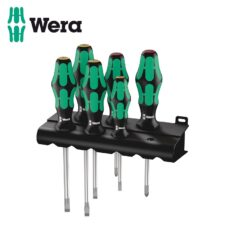 Комплект отвертки Kraftform Plus Lasertip прави и кръстати / WERA 05105650001 / 6 броя с поставка