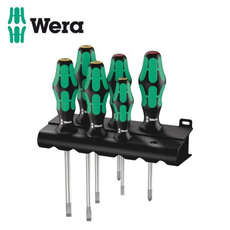 Комплект отвертки Kraftform Plus Lasertip прави и кръстати / WERA 05105650001 / 6 броя с поставка 1