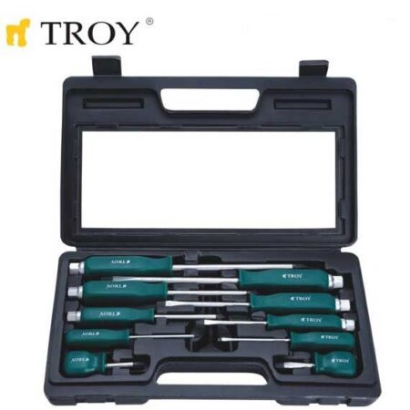 Комплект професионални ударни отвертки, 10 броя / TROY 22307 / 1