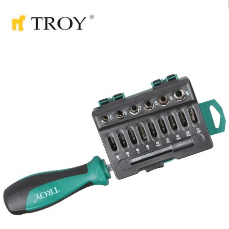 Комплект Ръкохватка с битове и вложки 16 бр. / Troy 22316 / 4