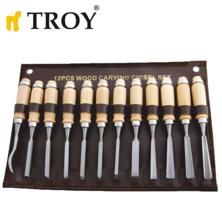Комплект дърводелски длета, 12 бр. / Troy 25004 / 2