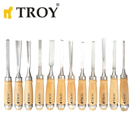 Комплект дърводелски длета, 12 бр. / Troy 25004 / 1