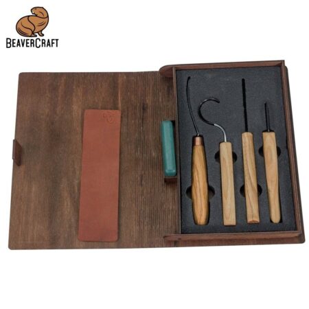 Комплект резбарски ножове - професионални, в кутия за подарък - книга / BeaverCraft S43 book / 2