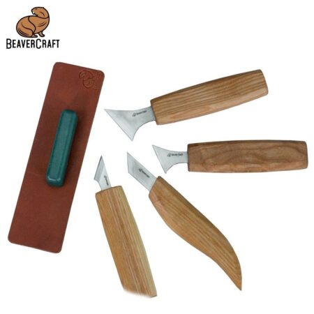 Комплект резбарски ножове в кутия за подарък - книга / BeaverCraft S05 book / 2