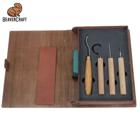 Комплект резбарски ножове в кутия за подарък - книга / BeaverCraft S19 book / 2