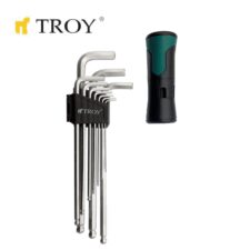 Комплект шестограми със сферични глави 11 части 1.5 - 10 мм / TROY 26202 /