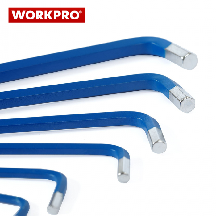 Комплект шестограмни ключове с дълго рамо 9 бр. / Workpro W022017 / 3
