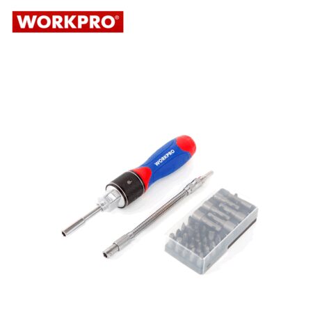 Комплект тресчота ръкохватка Dual-drive с накрайници 28 части / Workpro W021179 / 2