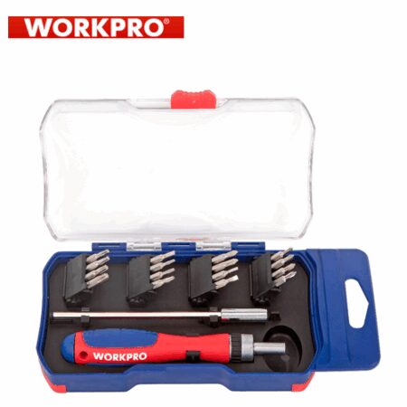 Комплект тресчота ръкохватка с битове 18 части / Workpro W021181 / 2