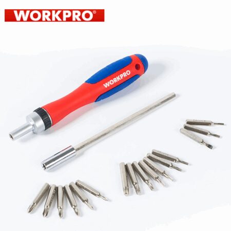 Комплект тресчота ръкохватка с битове 18 части / Workpro W021181 / 3
