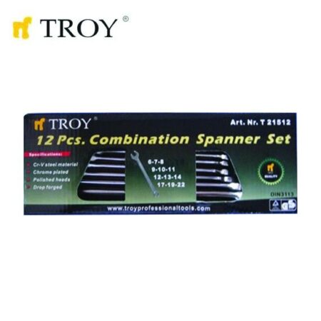 Комплект звездогаечни ключове, 12 части (6-22мм) / TROY 21512 / 2