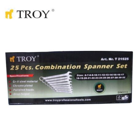 Комплект звездогаечни ключове, 25 части / TROY 21525 / 3