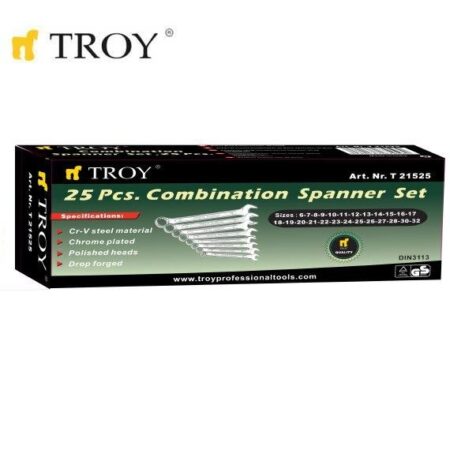 Комплект звездогаечни ключове, 25 части / TROY 21525 / 5