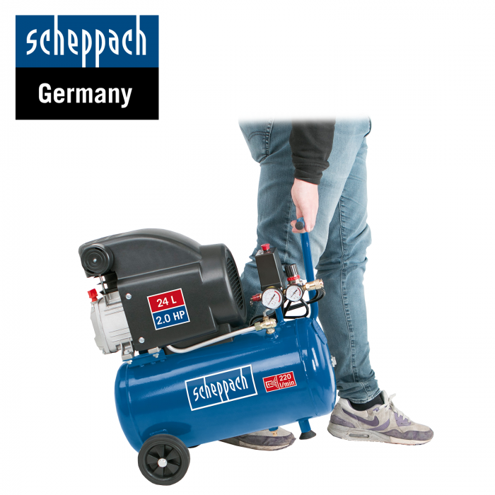 Компресор за въздух HC25o + 13 броя аксесоари / Scheppach 5906112904 / 1100W - 24L 4