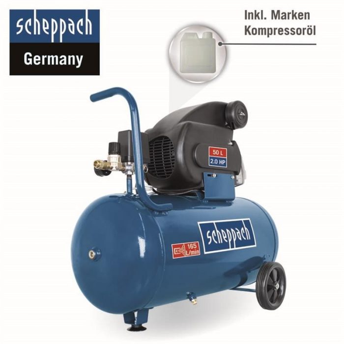 Компресор за въздух HC60 1500W 10bar / Scheppach 5906128901 / 50 Л 2