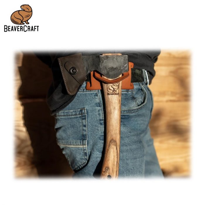 Кожена халка за носене на брадва на колан / BeaverCraft LC_BO_01 / 2