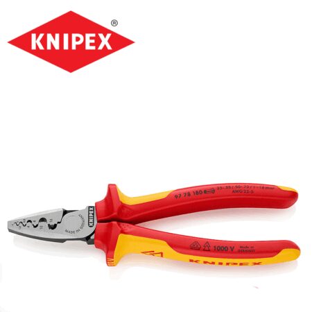 Кримперни клещи 180 мм / KNIPEX 9778180 / за втулки 1