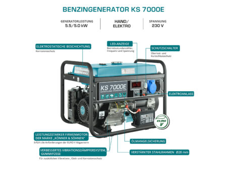 Бензинов Генератор за ток, 5500W, AVR / KS 7000E / 8