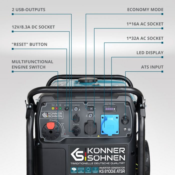 Инверторен генератор 8500W с възможност за ATS / KS 8100iE ATSR / 3