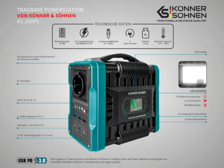 Портативна енергийна станция KS 200PS 3