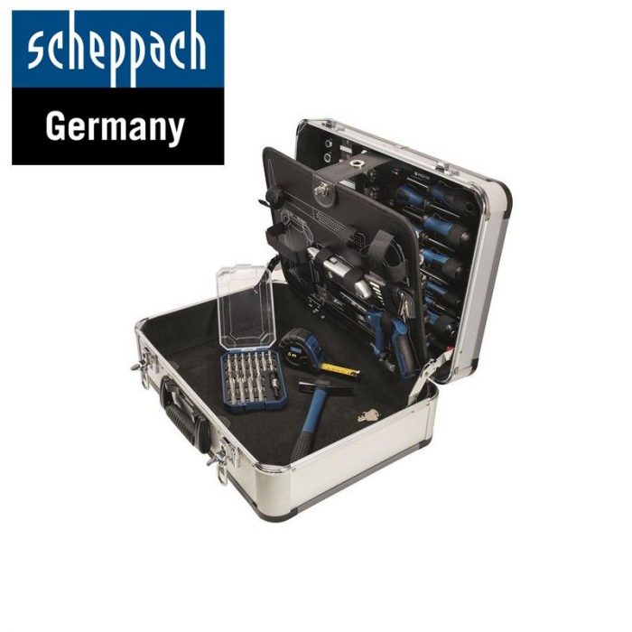 Алуминиев Куфар с ръчни инструменти 101 части Scheppach TB150 / 5909306900 / 2