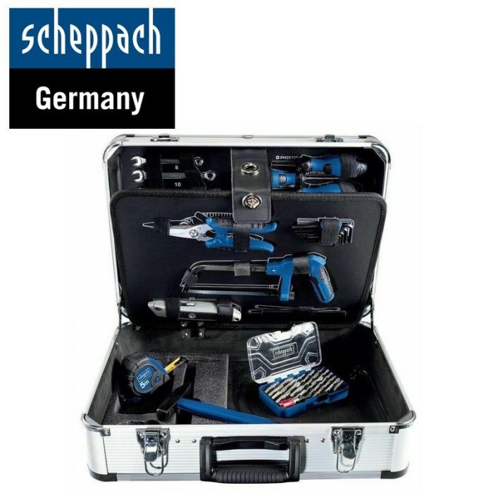 Алуминиев Куфар с ръчни инструменти 101 части Scheppach TB150 / 5909306900 / 5