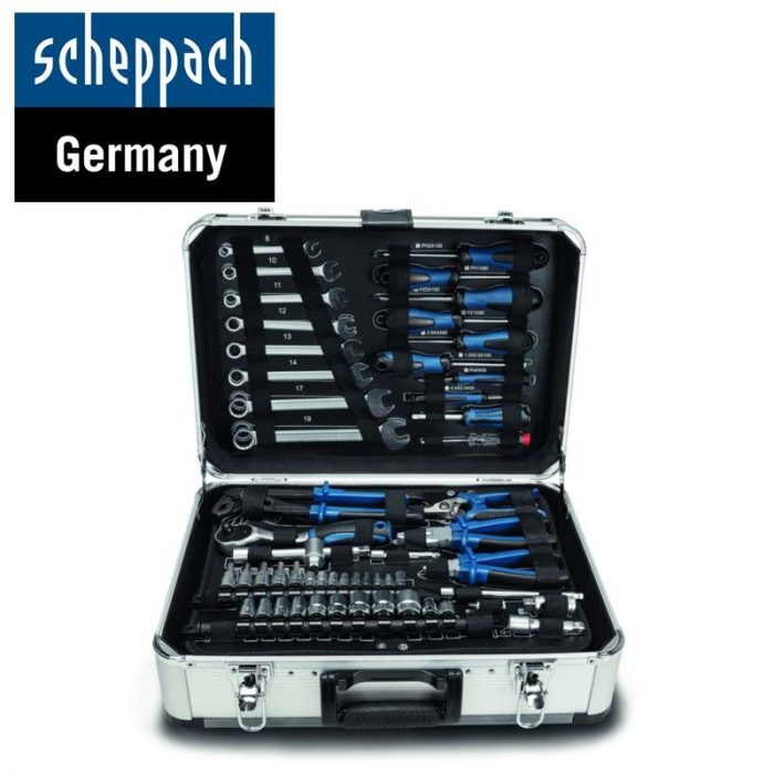 Алуминиев Куфар с ръчни инструменти 101 части Scheppach TB150 / 5909306900 / 1