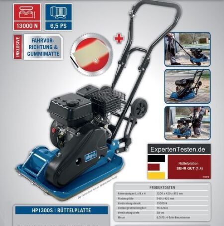 Моторна трамбовка / виброплоча 6.5PS, Scheppach HP1300S / 5904604903 / 5