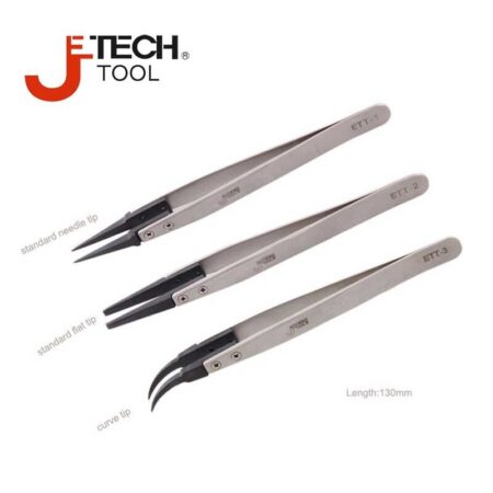 Пинсети с извит връх 130 мм / JeTech ETT-3 / 2