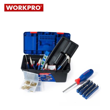 Пластмасов куфар с инструменти 170 части / Workpro W009002 / 2
