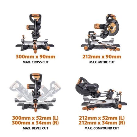 Потапящ циркуляр с изтегляне, 255мм. 2000W, Evolution R255SMS-DB+ Plus pack / 053-0003B / 2
