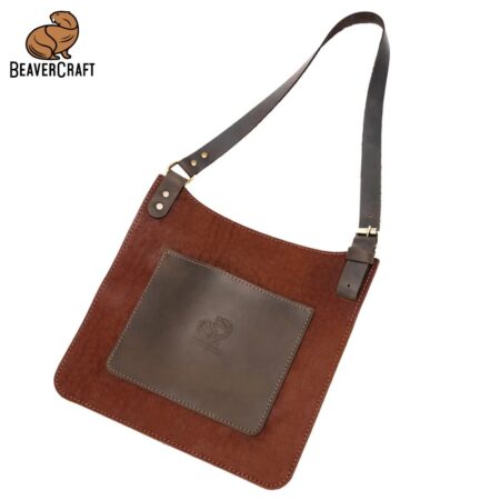 Предпазен кожен нагръдник - дърворезбарски / BeaverCraft AP5 / 22 x 24 см 1